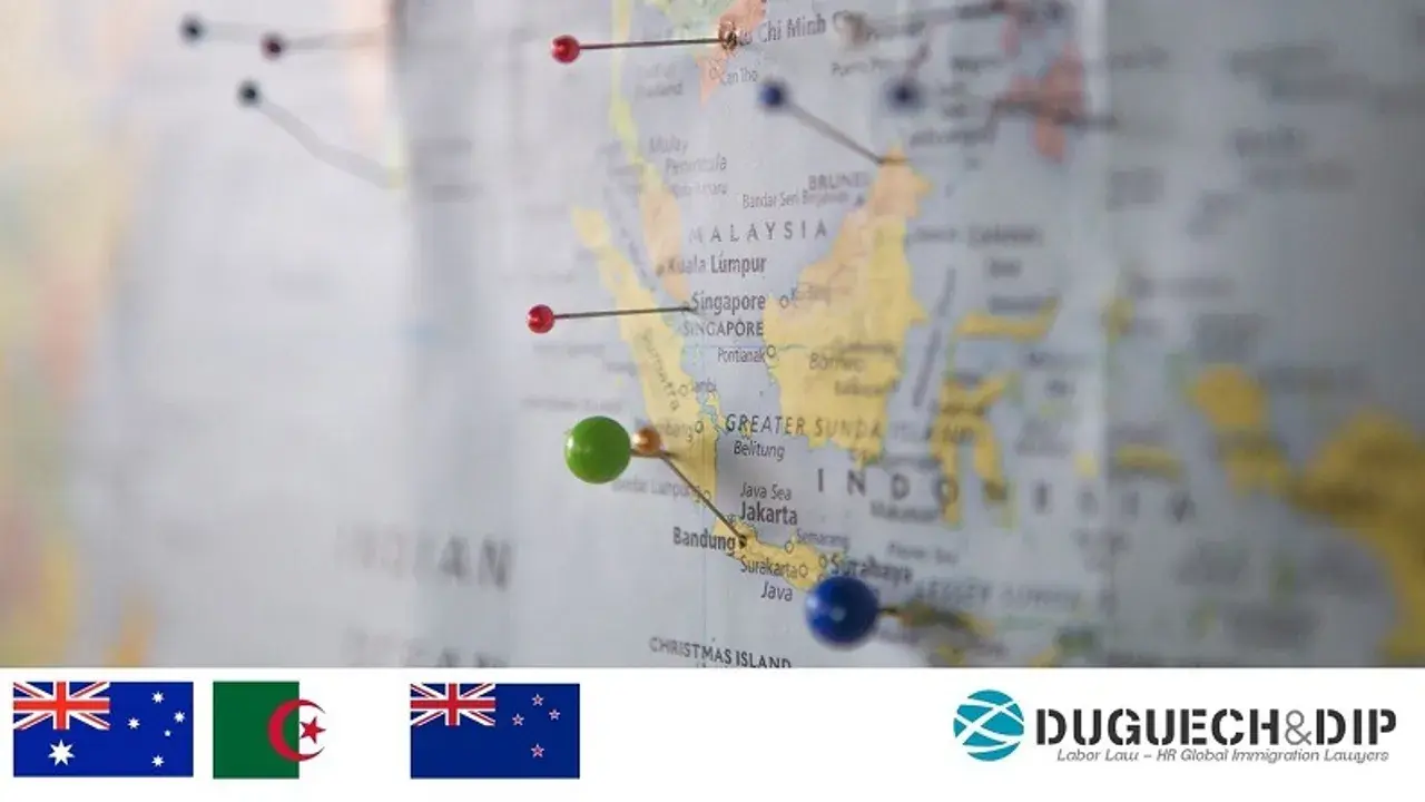 Immigration restrictions in Australia, New Zealand and Algeria